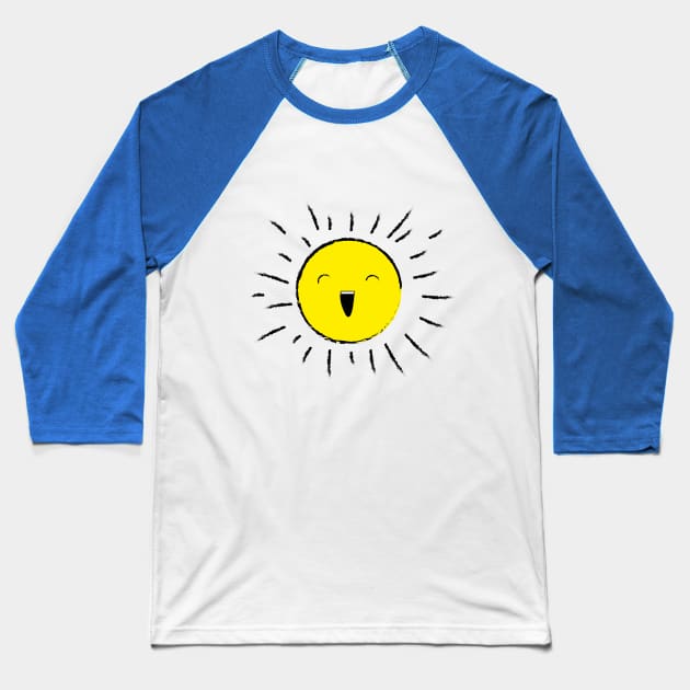 happy laughing cute sun Baseball T-Shirt by JDP Designs